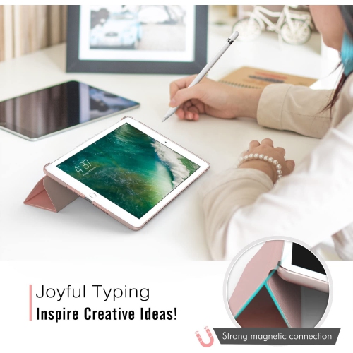 navor Case Fit 2018/2017 iPad 9.7 5th / 6th Generation - Slim Lightweight Smart Shell Stand Cover with Translucent Frosted Back Protector Fit Apple