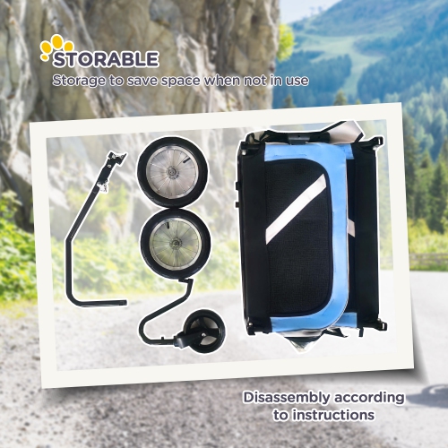 Aosom Dog Bike Trailer 2-In-1 Pet Stroller Cart Bicycle Wagon Cargo Carrier Attachment for Travel with 360 Swivel Wheel, Hitch, Suspension, Safety