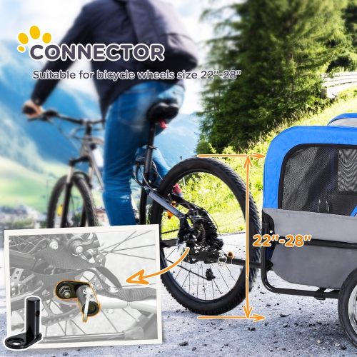 Aosom Dog Bike Trailer 2-In-1 Pet Stroller Cart Bicycle Wagon Cargo Carrier Attachment for Travel with 360 Swivel Wheel, Hitch, Suspension, Safety