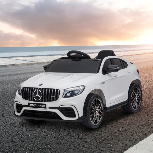 Aosom 12V/7AH Kids Ride on Car, Mercedes Benz AMG GLC63S Coupe, Electric Car with Remote Control, Handle, 2 Speed, with Music, Electric Light, Easy