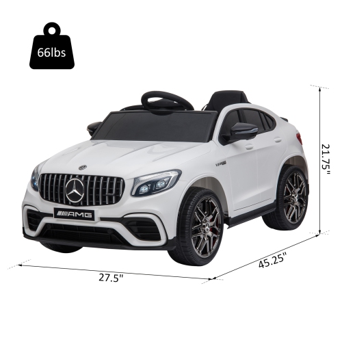 Aosom 12V/7AH Kids Ride on Car, Mercedes Benz AMG GLC63S Coupe, Electric Car with Remote Control, Handle, 2 Speed, with Music, Electric Light, Easy