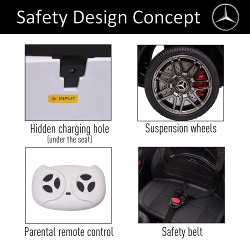 Aosom 12V/7AH Kids Ride on Car, Mercedes Benz AMG GLC63S Coupe, Electric Car with Remote Control, Handle, 2 Speed, with Music, Electric Light, Easy