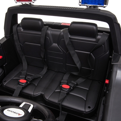 Aosom 2-Seater Kids Ride On Police Car, 12V 7AH Ride on Truck, Electric Car for Toddlers with Remote Control, LED Lights, Big Wheels, 4 Shock