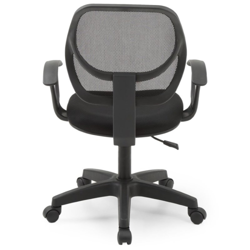 Hodedah Mesh Mid-Back Adjustable Height Task Chair in Black Fabric