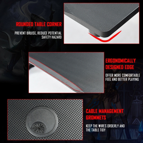 Gymax Gaming Desk Computer Studio Desk PC Table Z Shape Gamer Workstation w/Mousepad