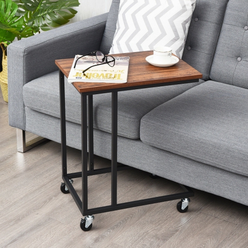 Gymax Laptop Holder Sofa Side End MobileTable Multiple Stand Desk Notebook Beside Wood