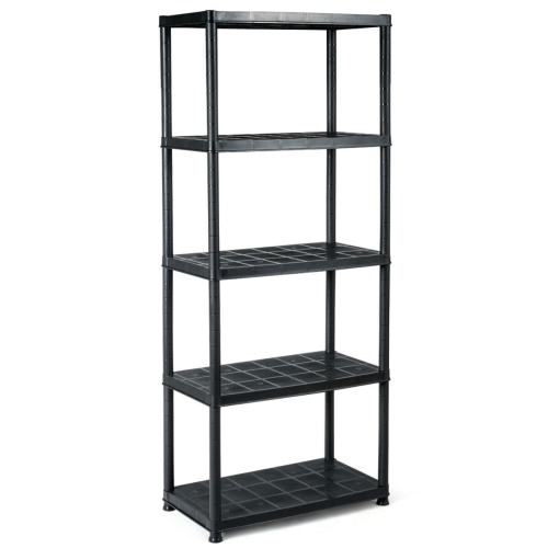 GYMAX  5-Tier Storage Shelving Freestanding Heavy Duty Rack 33.5"l X 16"w X 73"h In Black
