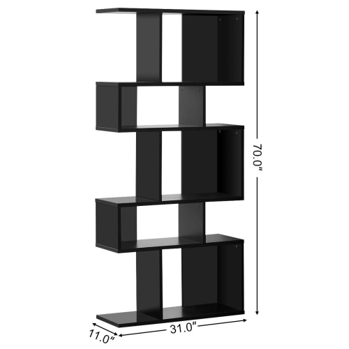 Gymax 5 Cubes Ladder Shelf Freestanding Corner Bookshelf Display Rack Bookcase