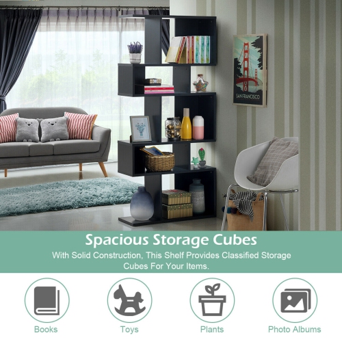 Gymax 5 Cubes Ladder Shelf Freestanding Corner Bookshelf Display Rack Bookcase