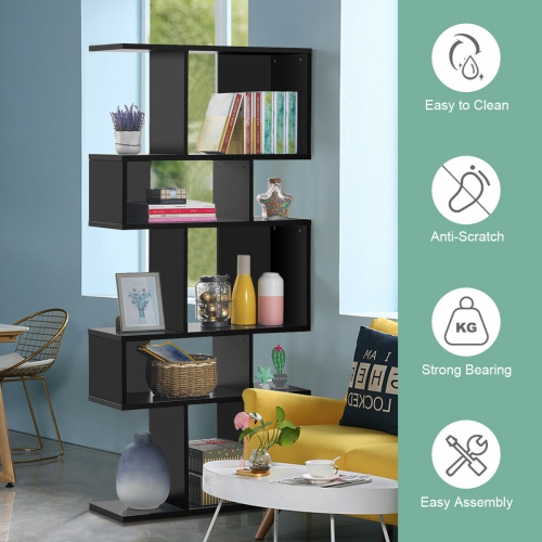 Gymax 5 Cubes Ladder Shelf Freestanding Corner Bookshelf Display Rack Bookcase