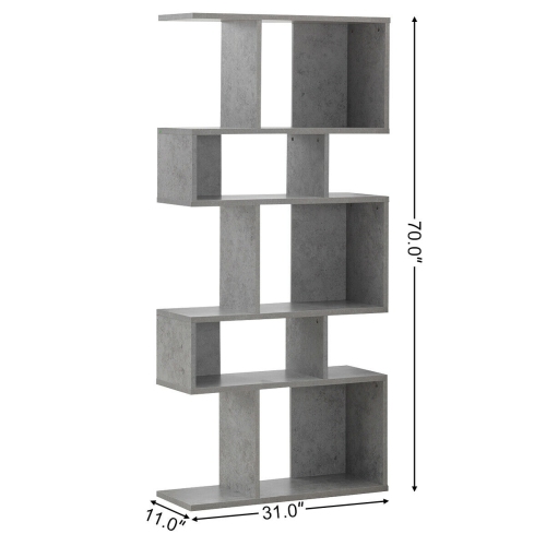 Gymax 5 Cubes Ladder Shelf Freestanding Corner Bookshelf Display Rack Bookcase