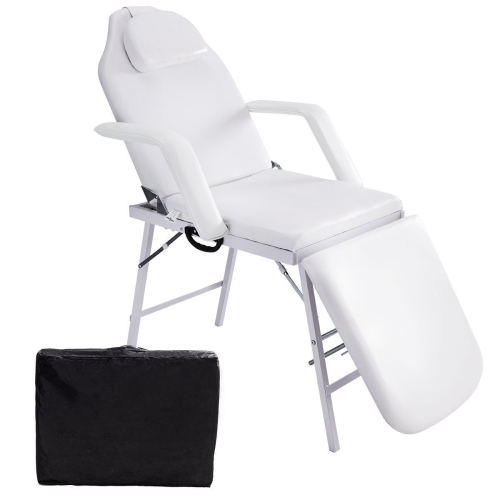 GYMAX  Tattoo Parlor Spa Salon Facial Bed Beauty Massage Portable In White