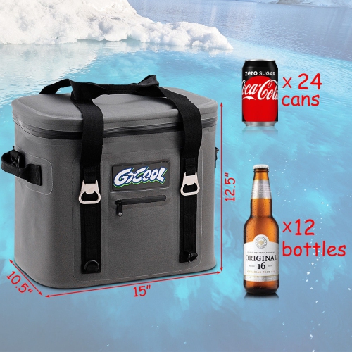 Gymax Insulated Lunch Box Lunch Bag 24-Can Soft Cooler Bag Water-Resistant Leakproof