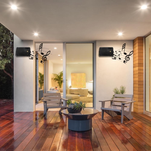 3-Way Indoor Outdoor Speaker System - 3.5 Inch 200W Pair of Mini Box Ceiling...