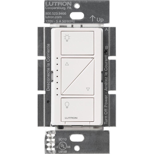 Lutron PD-6WCL-WH Caseta Wireless 600/150-Watt Single Pole in-Wall Dimmer,...