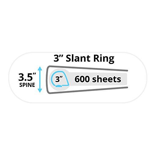 Avery Durable View Binder, 3" Slant Rings, 600-Sheet Capacity, DuraHinge(R), White (17042)