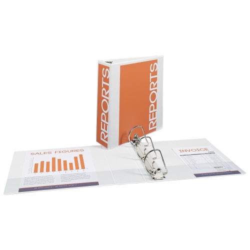 Avery Durable View Binder, 3" Slant Rings, 600-Sheet Capacity, DuraHinge(R), White (17042)