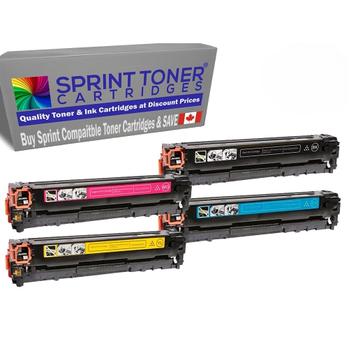 SPRINT TONER  Compatible 4 Pack With HP 130A Toner Cartridges, Bk/c/y/m Cf350A, Cf351A, Cf352A, Cf353A Use In HP Laserjet Pro Mfp M176N, M177Fw