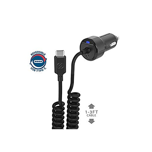 SCOSCHE CPDC83 Powervolt 18W Certified USB Fast Car Charger Power Delivery 3.0 with 3-Foot Attached Cable for Standard USB-...