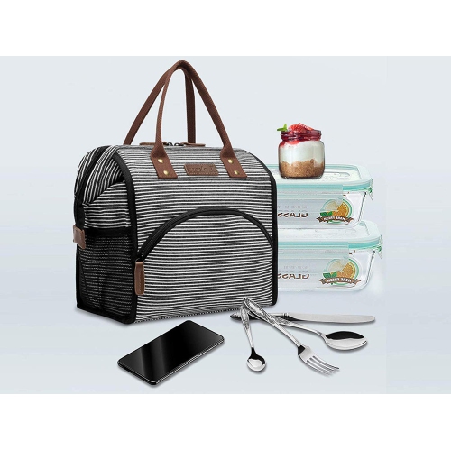 Hisen Waterproof Cooling Insulated Lunch Bag-Black