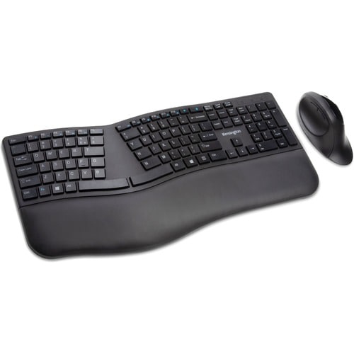 Kensington Pro Fit Wireless Bluetooth Ergonomic Keyboard and Mouse - Black -