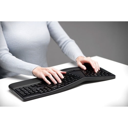 Kensington Pro Fit Wireless Bluetooth Ergonomic Keyboard and Mouse - Black -
