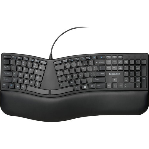 Image 1 of 8.. Kensington Pro Fit Wired Ergonomic Keyboard - Black -