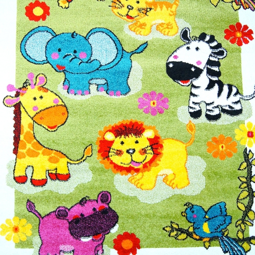 LA DOLE RUGS  Ladole Rugs Adorable Cute Durable Soft Modern Kids Area Rug Carpet With Animals Green, 8X10 (7'8" X 10'2", 230Cm X 310Cm)