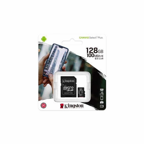 Kingston UHS-I A1 128 GB Canvas Select Plus MicroSD Card w/ SD adapter
