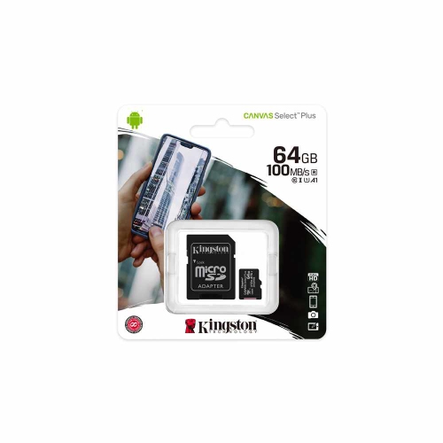 Kingston UHS-I A1 64 GB Canvas Select Plus MicroSD Card w/ SD adapter