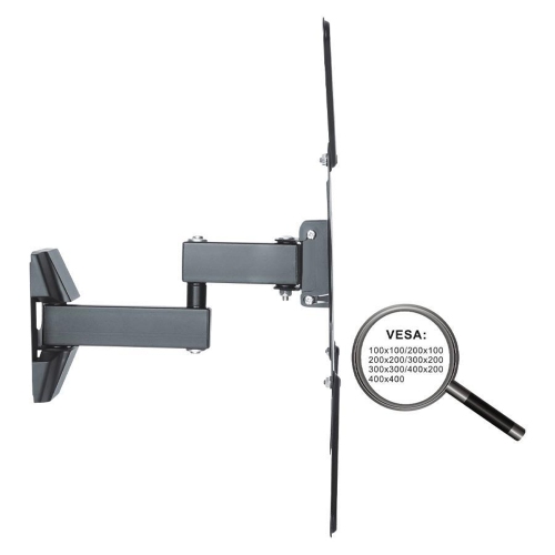 Support mural articulé AMX BFP-23B inclinable et pivotant pour téléviseur 3 pivots DEL, ACL, PLASMA pour écrans 32 à 55 po