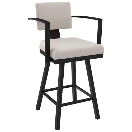 Akers Modern Bar Height Barstool - Cream/Black