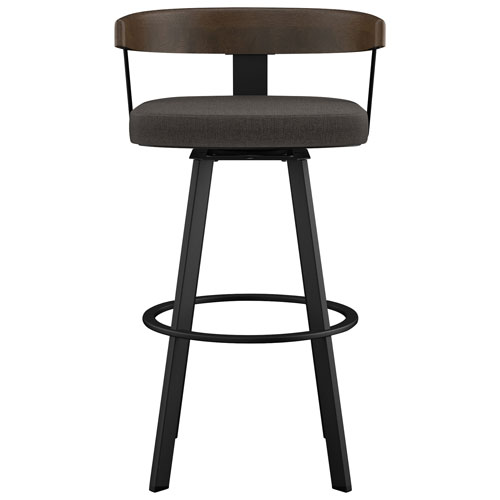 Tabouret de bar contemporain à hauteur de bar Lars - Gris/Noir/Brun