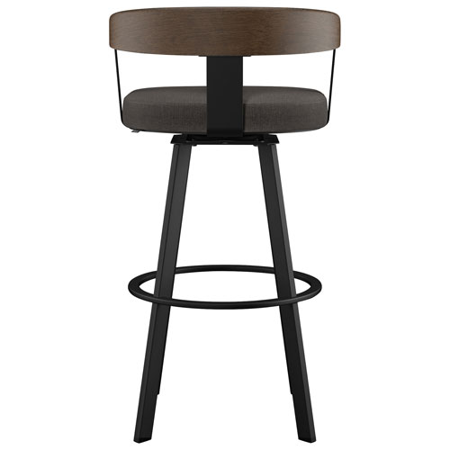 Tabouret de bar contemporain à hauteur de bar Lars - Gris/Noir/Brun
