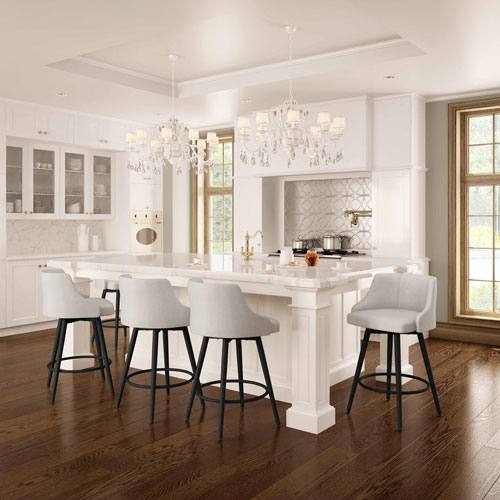 Duncan Transitional Counter Height Barstool - Pale Grey/Black