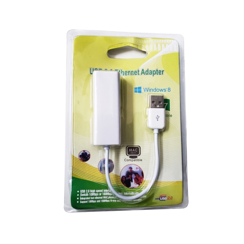 USB 2.0 à CATe5 Ethernet Adapter, White