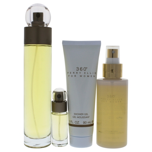 Perry Ellis 360 by Perry Ellis Gift Set - 3.4 oz EDT Spray + 4 oz Body Mist + 3 oz Shower Gel + 0.25 EDT Spray