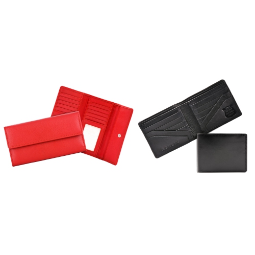 Ashlin® DESIGNER | RFID Blocking Mens and Ladies wallet Combination Gift Set