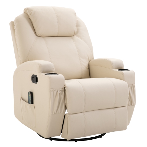 Homcom Faux Leather Recliner Chair With Massage Remote Control