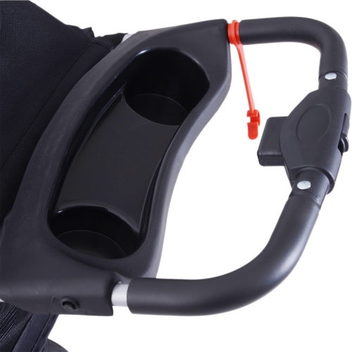 Poussette pour chien de PawHut, poussette pliable pour chiens et chats TP et petits chiens, porte-gobelet à 4 roues, panier de rangement, roues avant