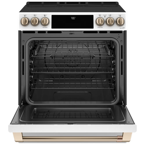 Café 30" Self-Clean True Convection 5-Element Slide-In Smooth Top Electric Range -White