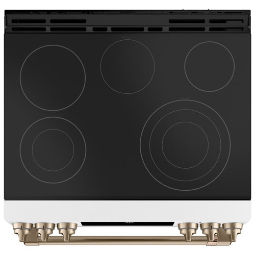 Café 30" Self-Clean True Convection 5-Element Slide-In Smooth Top Electric Range -White