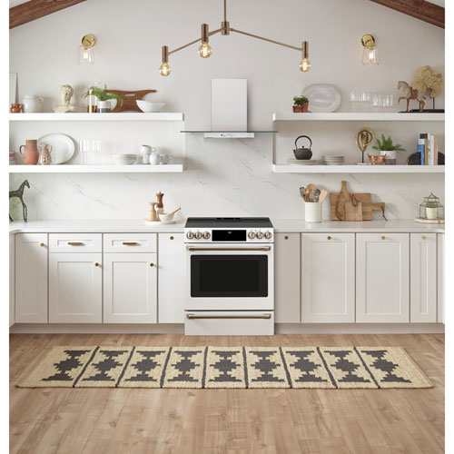 Café 30" Self-Clean True Convection 5-Element Slide-In Smooth Top Electric Range -White