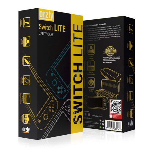 Case for Nintendo Switch Lite - Orzly Protective Carry Carbon Fibre Black