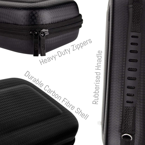 Case for Nintendo Switch Lite - Orzly Protective Carry Carbon Fibre Black