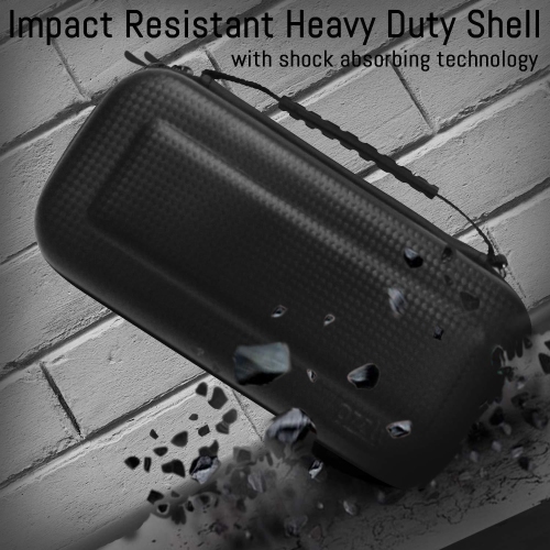 Case for Nintendo Switch Lite - Orzly Protective Carry Carbon Fibre Black