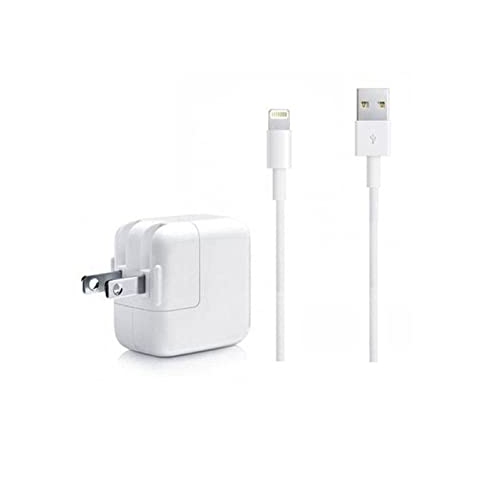 Adaptateur de chargeur mural USB de 12 W + câble Lightning de 6,6 pi pour iPad Air; iPod iPhone 13 12 11 X XR Mini Pro Max de la série All