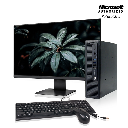 Refurbished - HP EliteDesk 800 G1 USFF Desktop PC Intel i5 4570S 8GB RAM 256GB SSD Win10 Pro 22inch Monitor(2015 Model)