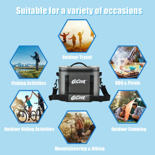 Gymax 30 Cans Soft Portable Cooler Bag Leak-Proof Insulated Water-Resistant For Picnic