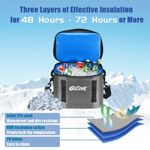 Gymax 30 Cans Soft Portable Cooler Bag Leak-Proof Insulated Water-Resistant For Picnic